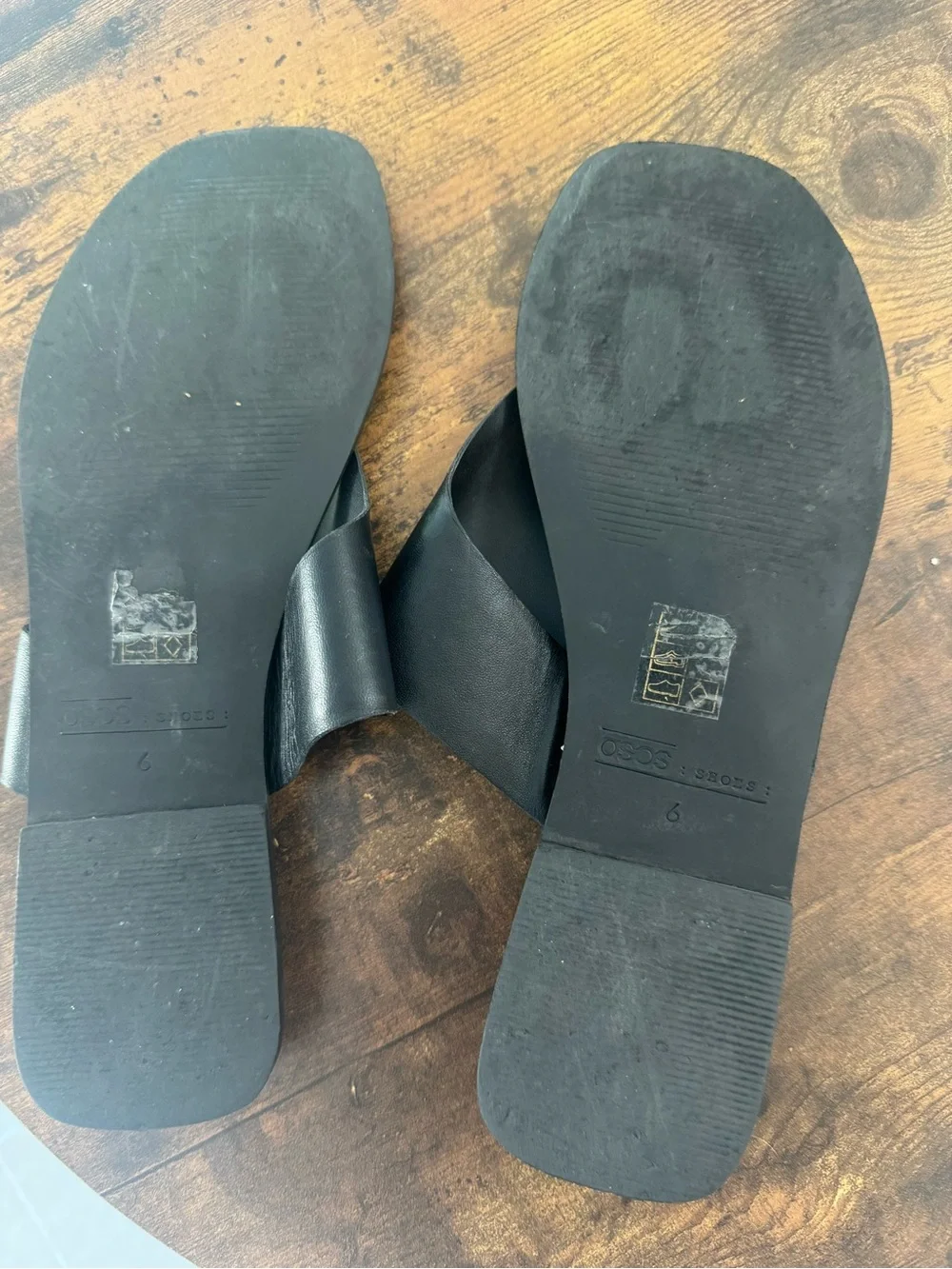ASOS Black Leather Women’s Thong Sandals